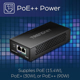 Injecteur PoE++ 2,5 G de TRENDnet, TPE-219GI, PoE++ 90 W, PoE+ 30 W, boîtier métallique