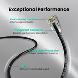 Câble Ethernet CAT6a Orange de 1,5m, RJ45 sans accroc, 10G, PoE 100W, S/FTP, LSZH, Cuivre nu 27AWG, 500MHz, Cordon de brassage réseau blindé