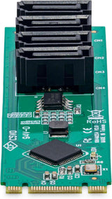StarTech 4-PORT M.2 to SATA Adapter Card, M.2 PCIE 3.0 to SATA HDD/SSD Expansion Card, ASM1064 Chipset, M.2 NVME to 4X HDD/SSD for Windows/Macos/Linux