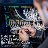 VIVO Black 1,000ft Bulk Cat6 Wire, CABLE-V007 | Waterproof, CCA Ethern
