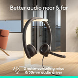 Logitech H570e USB Headset with Microphone for PC and Mac, USB-A Wired