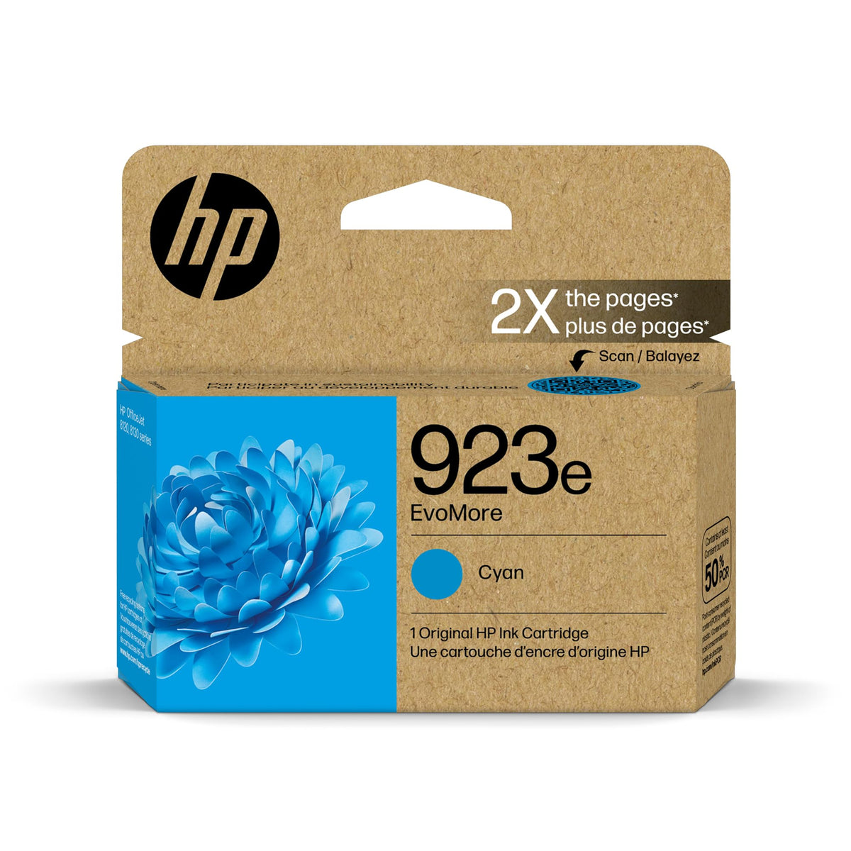Cartouche d'encre cyan originale HP 923e EvoMore XL Cyan