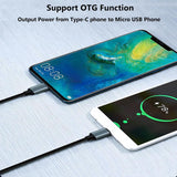 USB C to Micro USB Cable 0.3M, Short Braided Type C to Micro USB Cable