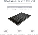 StarTech Adjustable Heavy Duty Vented 1U 19in Rack Mount Shelf