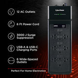 Parasurtenseur CyberPower CSP1206UC, 12 prises, 3000J