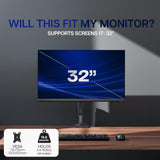 DESK MOUNT MONITOR ARM W/ USB - 17LB LCD