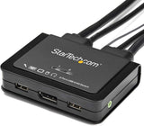 StarTech.com 2 Port DisplayPort KVM Switch - 4K 60Hz - Compact Dual Po