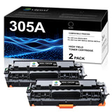 305A Black Toner Cartridges 2-Pack Compatible 305A Replacement for HP