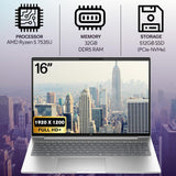 HP ProBook 465 460 G11 Business Laptop 16” FHD+ Display, AMD Ryzen 5 7