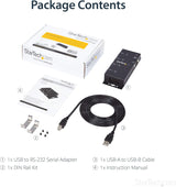 StarTech.com 4 Port USB to DB9 RS232 Serial Adapter Hub ICUSB2324I (Bl