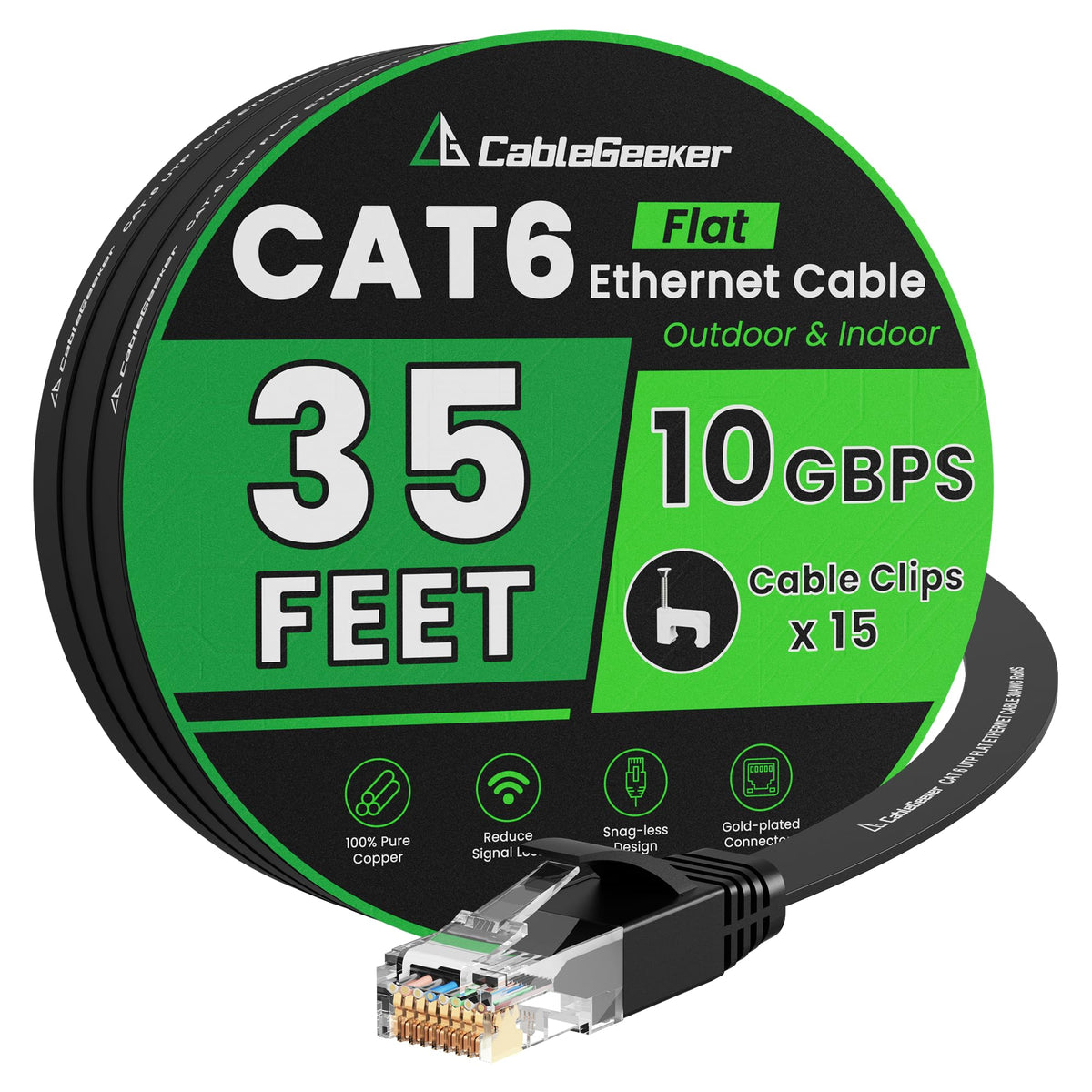 Câble Ethernet CAT6A de 10,67 m - STP AQUA