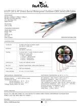 Câble Ethernet CAT6 125 pieds noir 100W POE