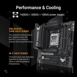 ASUS TUF Gaming B850M-PLUS WiFi AMD AM5 B850 mATX Motherboard, 14+2+1