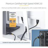 StarTech 15FT (4.5M) HIGH Speed HDMI Cable with Gripping Connectors, 4K 60HZ/1440P 144HZ, HDR10/HDCP 2.2/ARC, 18GBPS, UHD HDMI 2.0 Cord for