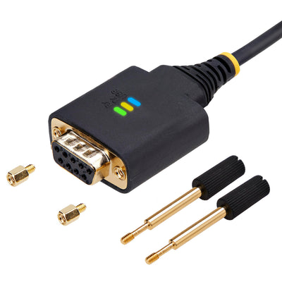 Câble adaptateur série StarTech USB vers modem NUL de 2 m (6,6 pi), persistance du port COM, FTDI, USB-A vers DB9 RS232, vis/écrous DB9 interchangeables