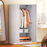 Wardrobe Cabinet with 2 Doors and Hanging Rod