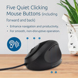 Kensington Pro Fit Souris Ergonomique Filaire Noire