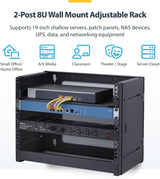 StarTech.com Rack mural 2 montants 8U, profondeur ajustable jusqu'à 40,6 cm