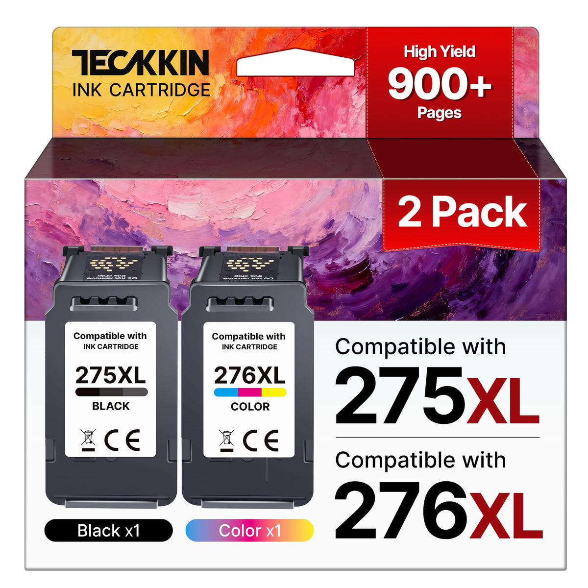 275 276XL Ink Cartridges Black/Color Replacement for Canon Pixma TS372