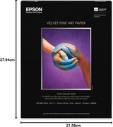 Epson 8.5x11 Letter Fine Art Paper Velvet F/Sp2200