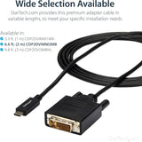 StarTech.com USB-C to DVI Cable - 6 ft / 2m - 1080p - 1920x1200 - USB-