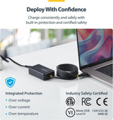 StarTech 65W USB-C Laptop Charger with 1.5m Tethered USB-C Cable, Powe