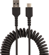 StarTech.com 20in (50cm) USB A to C Charging Cable, Coiled Heavy Duty