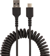 StarTech.com 20in (50cm) USB A to C Charging Cable, Coiled Heavy Duty