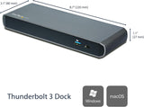 StarTech.com Thunderbolt 3 Dock, Dual Monitor 4K 60Hz TB3 Laptop Docki