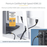 StarTech.com 25ft (7.6m) Premium Certified High Speed HDMI Cable, 4K 6