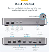 StarTech Dual-Monitor USB-C Docking Station, HDMI, 4K 60HZ, 100W Laptop Charging, 1GBE, Driverless, Multi-Monitor Dock for Windows