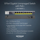 Netgear GS108LP 8-Port Gigabit Ethernet PoE+ Switch