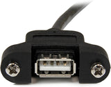 StarTech.com 3 ft Panel Mount USB Cable A to A F/M - Panel Mount USB E