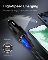 Black Dual USB CAR Charger Charge Two Tablets AT ONCE