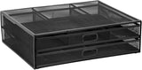 MOUNT-IT! Mesh Computer Monitor Stand Riser [Metal] Desk Organizer wit