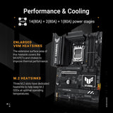 ASUS TUF Gaming B850-PLUS WiFi AMD AM5 B850 ATX Motherboard, 14+2+1 80
