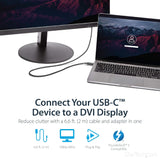 StarTech.com USB-C to DVI Cable - 6 ft / 2m - 1080p - 1920x1200 - USB-