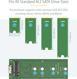 StarTech.com M.2 SSD Enclosure for M.2 SATA SSDs - USB 3.1 (10Gbps) wi