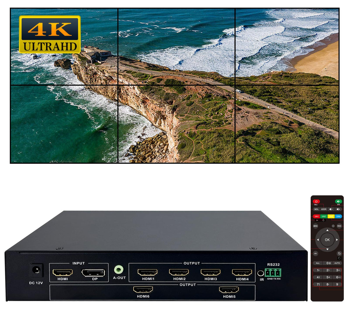 Contrôleur de mur vidéo HDMI ICUIXIAN 2x3, 3x2, 1x6, 1x5, 1x4, 2x2 tv wa