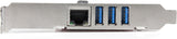 STARTECH 3 Port PCI Express USB 3.0 Card Plus Gigabit Ethernet, Fits S