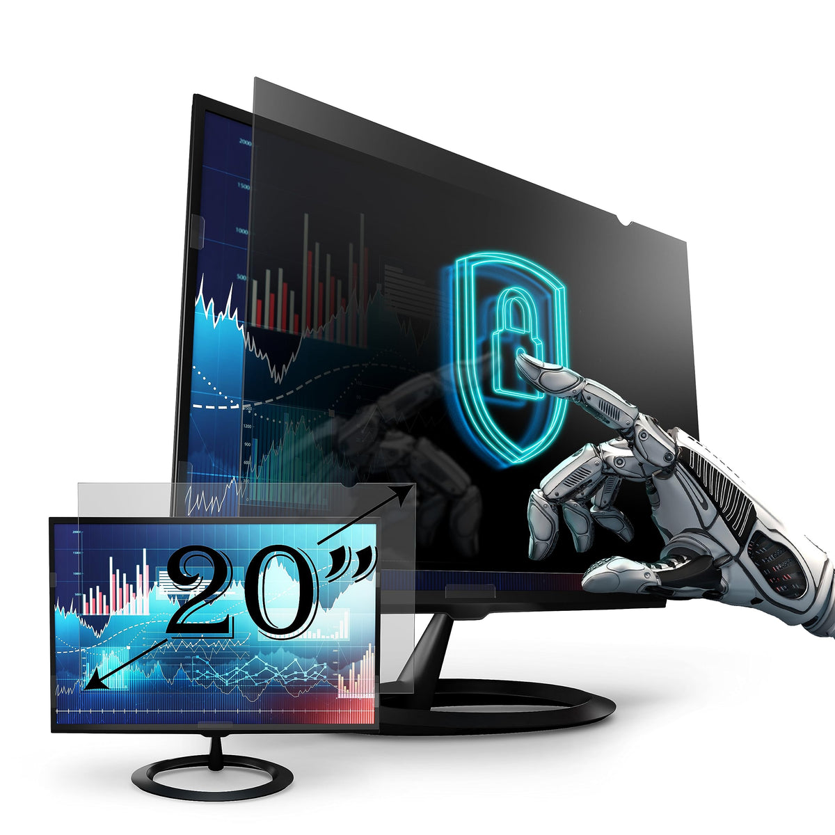 Privacy Screen Filter for 20 Inches Desktop Computer Widescreen Monito