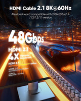 Snowkids Câble HDMI long 8K 9,1 m 2.1, très haute vitesse 48 Gbit/s HDMI-Lea