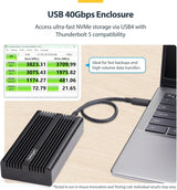 StarTech.com USB4 M.2 NVMe Enclosure, 40Gbps, External USB-C/Thunderbo