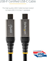 StarTech.com 6.6ft (2m) USB-C Cable, USB 5Gbps, 100W (5A) PD, 4K 60Hz