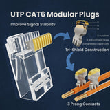 CAT5E RJ45 MODULAR PLUG CONNECTOR 50 PKG