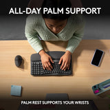 Logitech Wave Keys Wireless Ergonomic Keyboard with Cushioned Palm Res