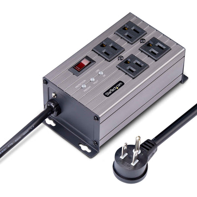 StarTech.com Flat Plug 4-Outlet Heavy Duty Industrial Power Strip 125V