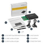 StarTech.com Dual-Slot Hard Drive Enclosure for M.2 SATA SSDs - USB 3.