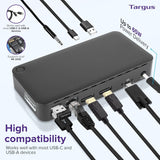 Station d'accueil vidéo double DisplayPort 4K USB-C Targus (DV4K) avec 65 W Po