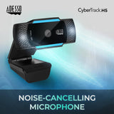 Adesso CyberTrack H5 1080P HD Webcam with Auto Focus, Built-in Dual Mi